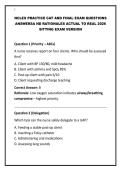 NCLEX PRACTICE CAT AND FINAL EXAM QUESTIONS ANSWERSA ND RATIONALES