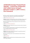 ATI RN Pharmacology Proctored Exam 2026&sol;2027 &ndash; Actual Exam 130 Questions with Verified Answers & Expert Rationales Graded A&plus; &vert; 100&percnt; Correct &vert; Pass Guaranteed