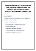 EVOLVE HESI PEDIATRICS &lpar;PEDS&rpar; PRACTICE EXAM WITH REAL EXAM QUESTIONS AND ANSWERS