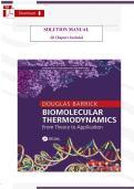 Biomolecular Thermodynamics &lpar;1st Edition&rpar; &ndash; Verified Solutions Manual by Douglas Barrick &lpar;All Chapters Included&rpar;