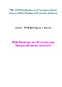 WGU D276 &ndash; Web Development Foundations&comma; Study Guide and Quiz&comma; Updated Complete Solutions 2026&sol;2027