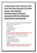 Certified Supply Chain Technician &lpar;CST&rpar; Exam With Actual Questions & Verified Answers&comma; Plus Explained Rationales&sol;Expert Verified For Guaranteed 100&percnt; Pass 2026&sol;Latest Update&sol;Instant Download Pdf