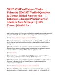 NRNP 6550 Final Exam &ndash; Walden University 2026&sol;2027 Verified Questions & Correct Clinical Answers with Rationales Advanced Practice Care of Adults in Acute Settings II &vert; 100&percnt; Correct &vert; Graded A&plus;