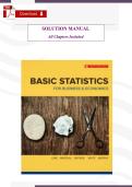 Basic Statistics for Business & Economics &lpar;7th Canadian Edition&rpar; &ndash; Verified Solutions Manual by Douglas Lind &lpar;All Chapters Included&rpar;
