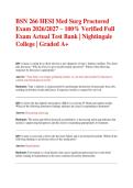 BSN 266 HESI Med Surg Proctored Exam 2026&sol;2027 &ndash; 100&percnt; Verified Full Exam Actual Test Bank &vert; Nightingale College &vert; Graded A&plus;