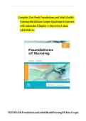 Test Bank for Foundation of Nursing&comma; 9th Edition Cooper Questions and Answers 2024&sol;2025 Guide