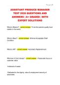 ASSISTANT PRODUCE MANAGER  TEST 2026 QUESTIONS AND  ANSWERS &vert; A&plus; GRADED &vert; WITH  EXPERT SOLUTIONS