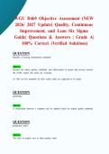 WGU D469 Objective Assessment &lpar;NEW 2026&sol; 2027 Update&rpar; Quality&comma; Continuous Improvement&comma; and Lean Six Sigma Guide&vert; Questions & Answers &vert; Grade A&vert; 100&percnt; Correct &lpar;Verified Solutions&rpar;