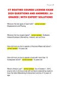 CT BOATING COURSE LICENSE EXAM  2026 QUESTIONS AND ANSWERS &vert; A&plus;  GRADED &vert; WITH EXPERT SOLUTIONS 