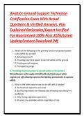 Aviation Ground Support Technician Certification Exam With Actual Questions & Verified Answers&comma; Plus Explained Rationales&sol;Expert Verified For Guaranteed 100&percnt; Pass 2026&sol;Latest Update&sol;Instant Download Pdf