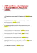 HVAC Excellence Electricity Exam Complete Questions And Correct Answers
