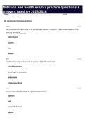 Nutrition and health exam 3 practice questions & answers rated A&plus; 2025&sol;2026