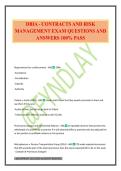 DBIA - CONTRACTS AND RISK MANAGEMENT EXAM QUESTIONS AND ANSWERS 100&percnt; PASS
