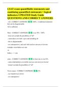LSAT exam quantifiable statements and  combining quantified statements &plus; logical  indicators UPDATED Study Guide  QUESTIONS AND CORRECT ANSWERS 