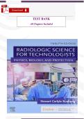 Radiologic Science for Technologists &lpar;12th Edition&rpar; &ndash; Verified Test Bank by Bushong &lpar;Chapters 1&ndash;40 Included&rpar;