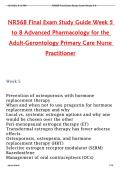 NR568 Final Exam Study Guide Week 5  to 8 Advanced Pharmacology for the  Adult-Gerontology Primary Care Nurse  Practitioner