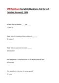CPO Test Exam Complete Questions And Correct Detailed Answers&vert; 2026