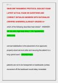 SNHD EMT PARAMEDIC PROTOCOL 2026-2027 EXAM  LATEST ACTUAL EXAM 250 QUESTIONS AND  CORRECT DETAILED ANSWERS WITH RATIONALES  &lpar;VERIFIED ANSWERS&rpar; &vert;ALREADY GRADED A&plus;