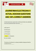 JOURNEYMAN ELECTRICIAN &num; 1 ACTUAL 2026 QUESTIONS AND 100&percnt; CORRECT ANSWERS