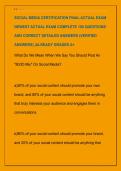 SOCIAL MEDIA CERTIFICATION FINAL ACTUAL EXAM  NEWEST ACTUAL EXAM COMPLETE 100 QUESTIONS  AND CORRECT DETAILED ANSWERS &lpar;VERIFIED  ANSWERS&rpar; &vert;ALREADY GRADED A&plus;