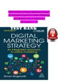 TEST BANK for Digital Marketing Strategy&colon; An Integrated Approach to Online Marketing 3rd Edition by Simon Kingsnorth&period; All Chapters 1 - 22