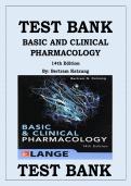 Test Bank for Basic and Clinical Pharmacology 14th Edition by Bertram G&period; Katzung Chapters 1 - 66 Complete