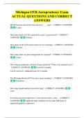 MI OTR Jurisprudence UPDATED Study  Guide QUESTIONS AND CORRECT  ANSWERS 