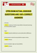 CPRS EXAM ACTUAL 2026 QUESTIONS AND 100&percnt; CORRECT ANSWERS