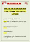 EPIC TED 300 ACTUAL 2026 QUESTIONS AND 100&percnt; CORRECT ANSWERS