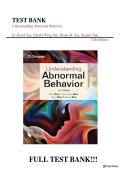 Test Bank  - Understanding Abnormal Behavior&comma; 12th Edition&comma; Sue &vert; All Chapters 1-17&period;