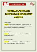 TED 105 ACTUAL 2026 QUESTIONS AND 100&percnt; CORRECT ANSWERS