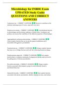 Microbiology for INBDE Exam  UPDATED Study Guide  QUESTIONS AND CORRECT  ANSWERS 