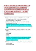 NORTH CAROLINA &lpar;NC&rpar; FUEL DISTRIBUTION  &lpar;PU&rpar; EXAM PRACTICE QUESTIONS AND  CORRECT ANSWERS &lpar;VERIFIED ANSWERS&rpar;  PLUS RATIONALES 2026 Q&A &vert; INSTANT  DOWNLOAD PDF