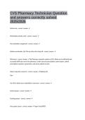 CVS Pharmacy Technician Question and answers correctly solved 2025&sol;2026