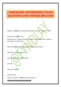 GEOGRAPHY 1190 MIDTERM 1 EXAM QUESTIONS AND ANSWERS 100&percnt; PASS
