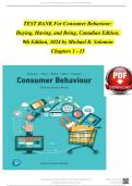 TEST BANK For Consumer Behaviour&colon; Buying&comma; Having&comma; and Being&comma; Canadian Edition&comma; 9th Edition&comma; 2024 by Michael R&period; Solomon&comma; Verified Chapters 1 - 15&comma; Complete solution &vert;Guide A&plus;&period;