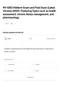 PN 4003 Midterm Exam and Final Exam &lpar;Latest Versions 2025&rpar; &vert; Featuring Topics such as health assessment&comma; chronic illness management&comma; and pharmacology