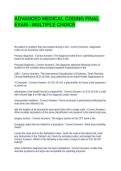 ADVANCED MEDICAL CODING FINAL EXAM - MULTIPLE CHOICE QUESTIONS AND ANSWERS