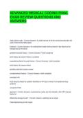 ADVANCED MEDICAL CODING FINAL EXAM REVIEW QUESTIONS AND ANSWERS