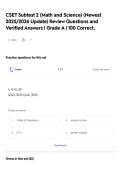 CSET Subtest 2 &lpar;Math and Science&rpar; &lpar;Newest 2025&sol;2026 Update&rpar; Review Questions and Verified Answers &vert; Grade A &vert; 100 Correct&period;
