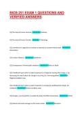 BIOS 251 EXAM 1 QUESTIONS AND VERIFIED ANSWERS&vert;