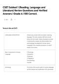 CSET Subtest 1 &lpar;Reading&comma; Language and Literature&rpar; Review Questions and Verified Answers &vert; Grade A &vert; 100 Correct&period;
