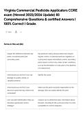 Virginia Commercial Pesticide Applicators CORE exam &lpar;Newest 2025&sol;2026 Update&rpar; 85 Comprehensive Questions & certified Answers &vert; 100&percnt; Correct &vert; Grade&period;