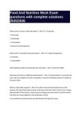 Food And Nutrition Mock Exam questions with complete solutions 2025&sol;2026
