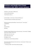 Nutrition and Health Unit 2 Exam questions with 100&percnt; correct answers