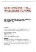 WGU D658 &ndash; PLANNING INSTRUCTIONAL STRATEGIES FOR MEANINGFUL LEARNING &vert; OBJECTIVE ASSESSMENT  &lpar;OA&rpar; &vert; 2026 UPDATE &vert; ACTUAL QUESTIONS AND ANSWERS 100&percnt; CORRECT