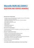 Maryville NURS 661 EXAM 2 QUESTIONS AND VERIFIED ANSWERS&vert; VERIFIED EXAM QUESTIONS &vert;