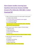 Alarm System Installer Licensing Exam  Questions And Correct Answers &lpar;Verified  Answers&rpar; Plus Rationales 2026 Q&A &vert; Instant  Download Pdf