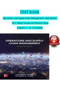 Operations and Supply Chain Management&comma; 16th Edition  by F&period; Robert Jacobs and Richard Chase Chapters 1 - 22 &vert; Complete