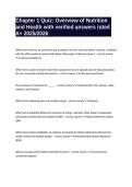 Chapter 1 Quiz&colon; Overview of Nutrition and Health with verified answers rated A&plus; 2025&sol;2026